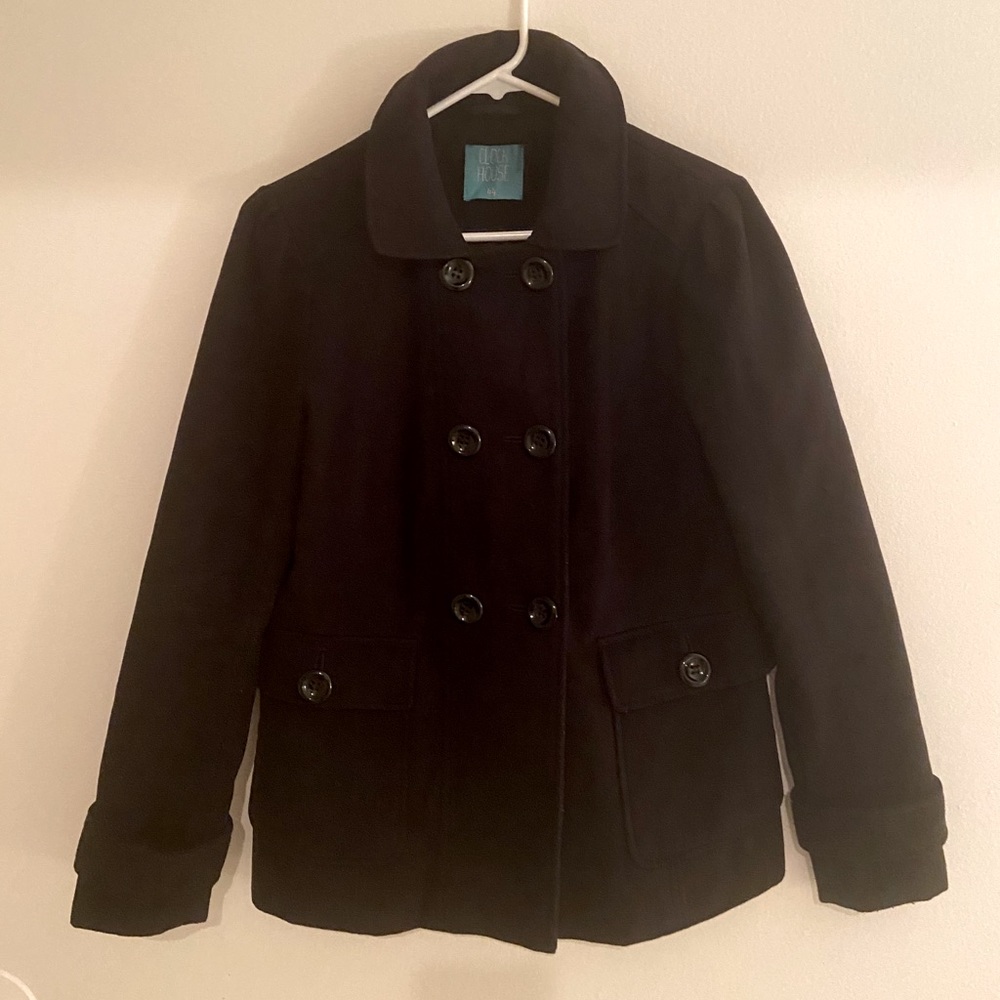 Women's Double-Breasted Faux-Wool Peacoat